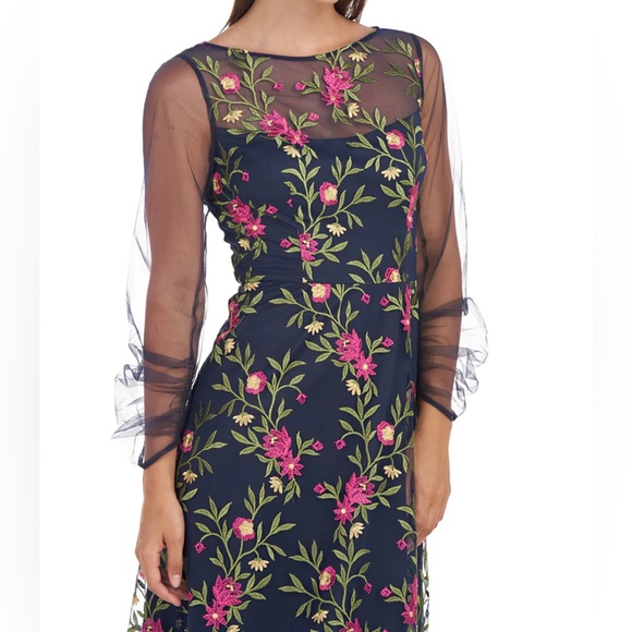 JS Collection Evelyn Illusion Midi Dress Size 6 - Picture 3 of 11